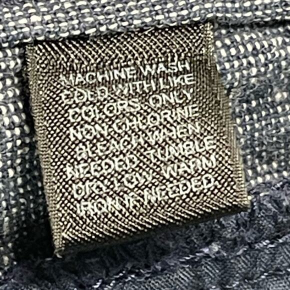 blue linen bohemian hippie trendy fashion Express bootcut mid rise pants sz 6 - Picture 4 of 13